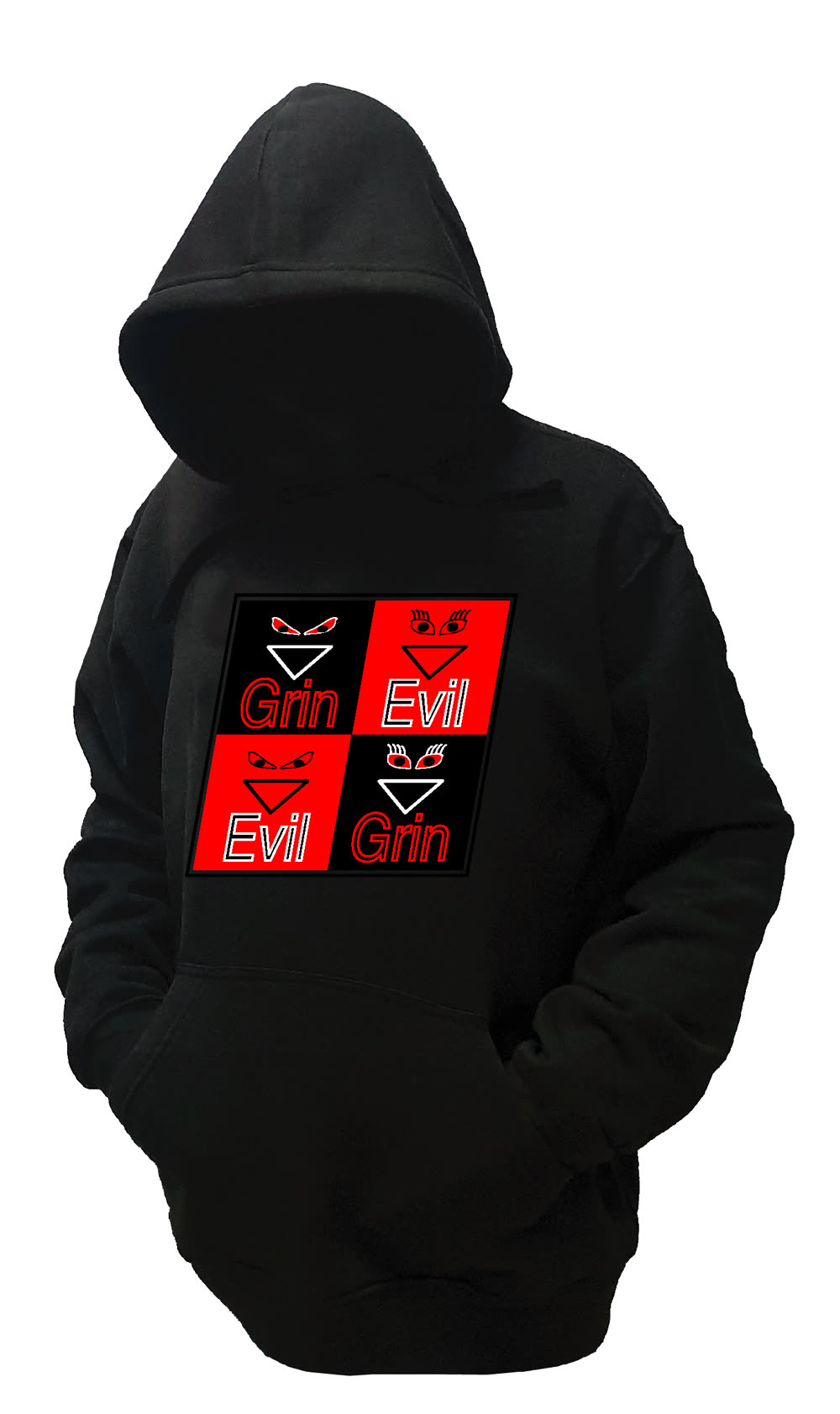 GrinEvil — Felpa con cappuccio — logo