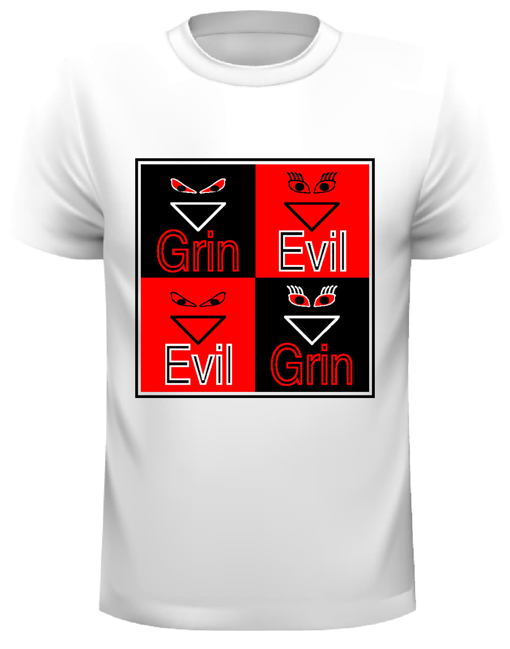 GrinEvil — Logo — t-shirt bianca